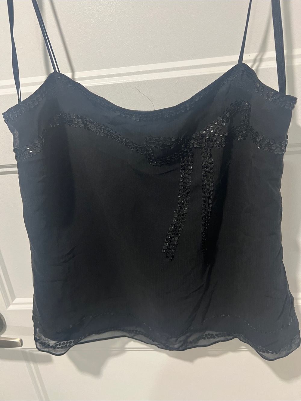 Banana Republic Black Sequin-Trim Camisole